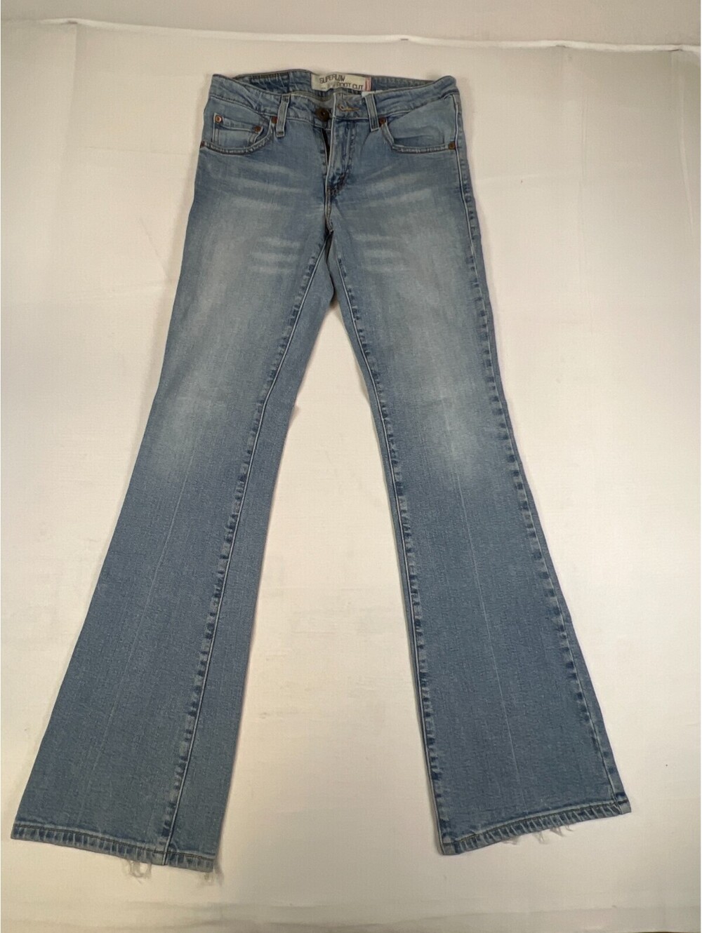 Levi's 518 Women Junior 7L Light Wash Superlow Boot Cut Denim Jeans